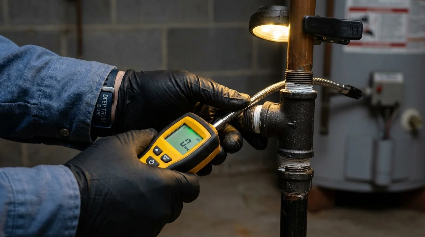 Gas leak detection with electronic sniffer by Johns Plumbing LLC in Gloucester City