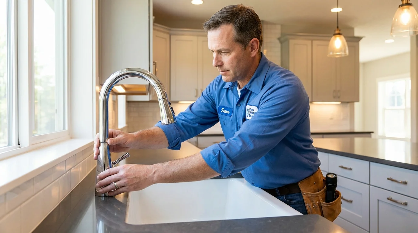 Kitchen faucet installation by Johns Plumbing LLC in Gloucester City